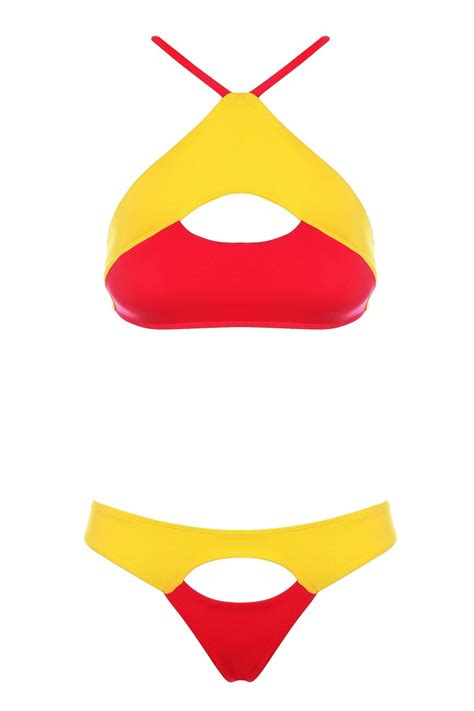 High Neck Halter Top With Sexy Hole Swimsuit With Bikini Etsy