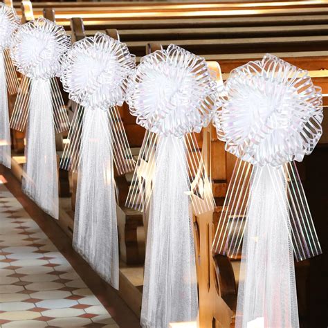 Amazon Dingion Set Large Wedding Pew Bows Tulle Bows With