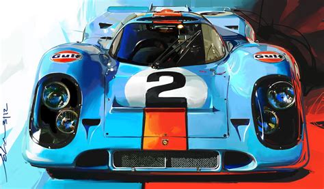 Gulf Porsche 917 by John Krsteski - CARS WALLPAPER