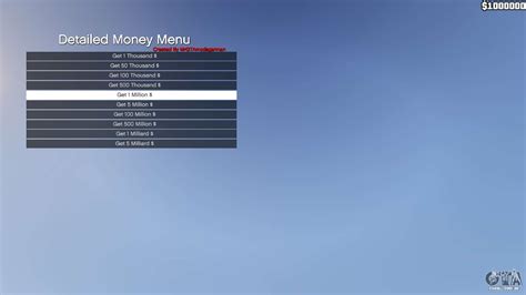 Detailed Money Menu Para Gta 5