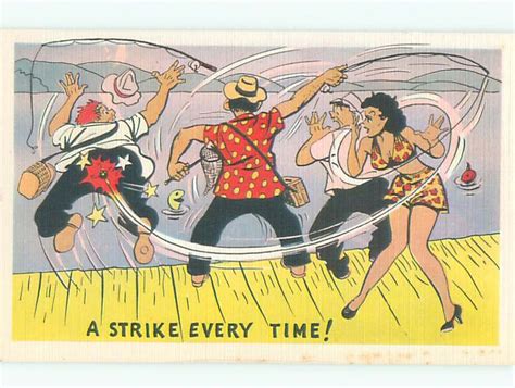 Linen Risque Fishing SEXY BIKINI GIRL BESIDE CRAZY FISHERMAN AB6466 Topics Risque Women