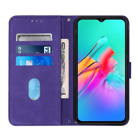 For Infinix Hot 10 Lite Smart 5 Crossbody 3D Embossed Flip Leather Phone Case Purple