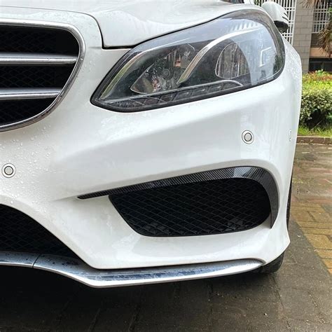 K Front Bumper Splitter Spoiler Fog Light Canard For Mercedes Benz E