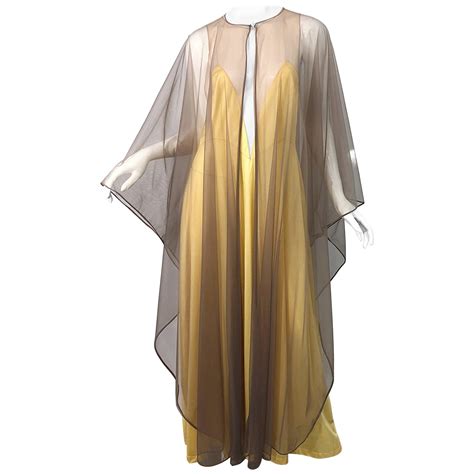 S Nude Sheer Caftan And Large Size Yellow Vintage S Nightgown Maxi Dress At StDibs