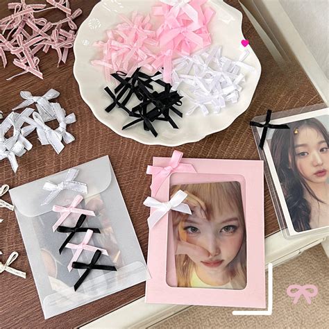 10 Cái bộ Nơ Phụ Kiện Photocard Trang Trí Quà Tặng DIY Vật Liệu Đóng