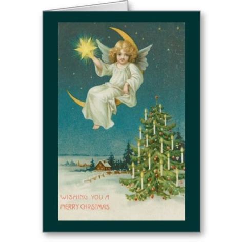 Victorian Era Angel Christmas Card | Zazzle | Christmas angels ...