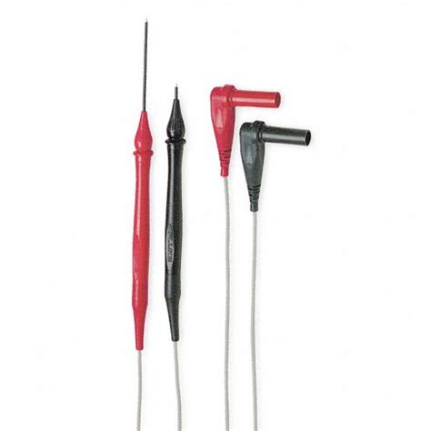 Fluke 4 Ft Right Angle Shrouded Plug To Retractable Probe Test Probe Leads Black Red 1nd97