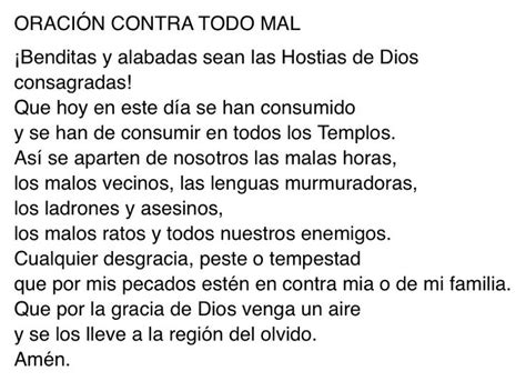 Oracion Contra Todo Mal Oraciones Poderosas Oraciones Oracion