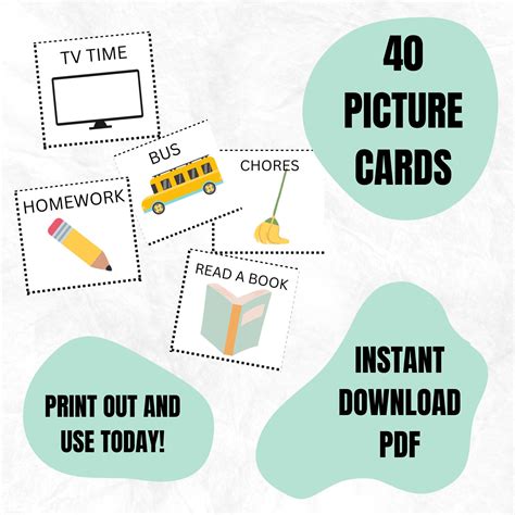 Daily Visual Routine Chart With Cards Morning Afternoon - Etsy