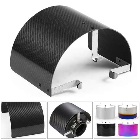 ปรับโฉมanduniversal 25 To 35 Air Intake Filter Heat Shield Cover Stainless Steel Burnt Blue