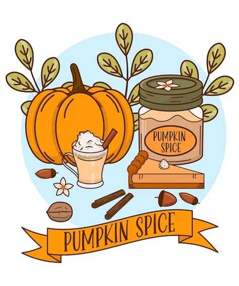 Premium Vector Retro Pumpkin Spice Vector Set