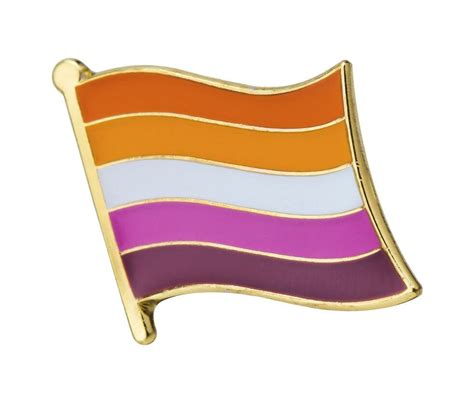 Lesbian Pride Flag LGBTQIA Lapel Enamel Badge Pin Brooch Patchpinflag