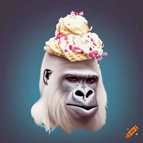 White Gorilla With Vanilla Ice Cream Hair