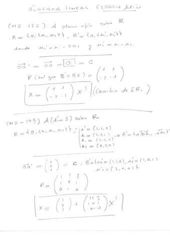 Algebra Ejercicios Tema Espacio Afin Ms Pdf