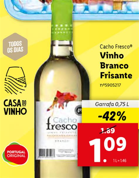 Promoção Cacho Fresco Vinho Branco Frisante 0 75L em Lidl