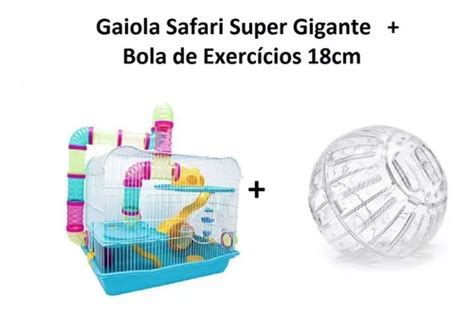 Gaiola Hamster Safari Super Gigante Andares Bola Cm