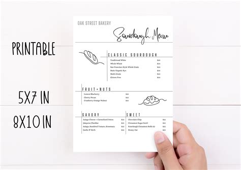 Sourdough Bread Menu, Pricing & Options List; Custom Bakery Menu; Home