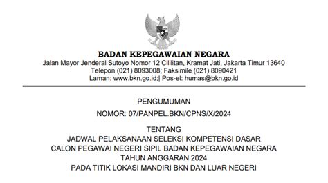 Jadwal Pelaksanaan Skd Cpns Bkn Tahun Pada Tilok Mandiri Bkn Dan