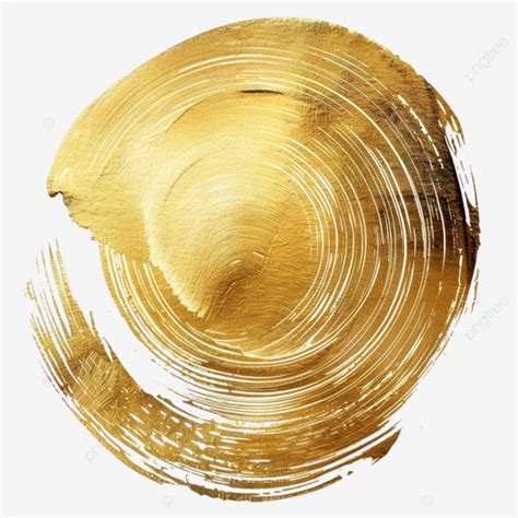 Gold Grunge Brush Strokes In Circle Form Gold Circle Design PNG