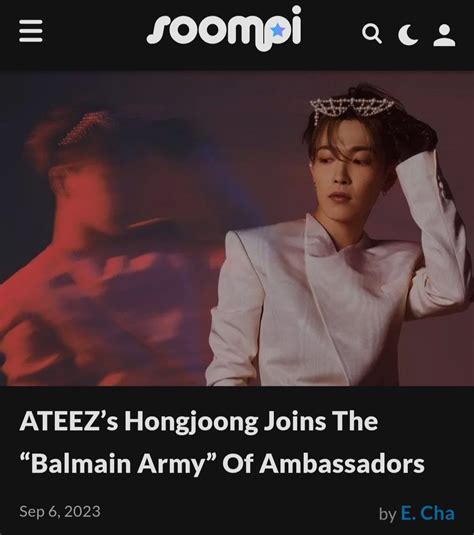 Ateezs Hongjoong Joins The Balmain Army Of Ambassadors Ambassador