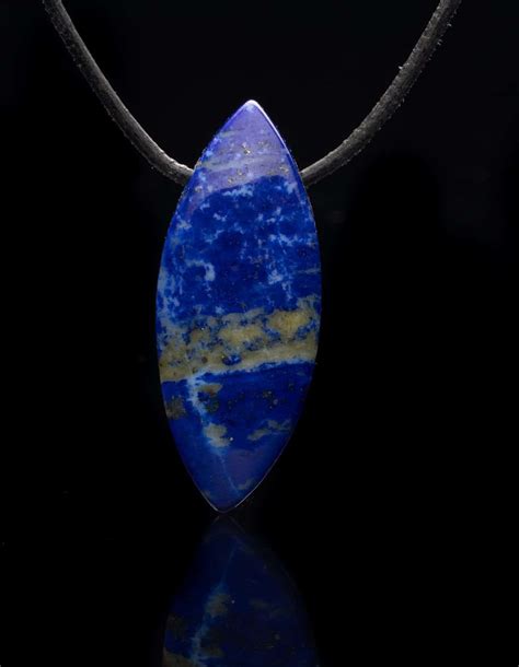 ЛАЗУРИТ ЗЛАТЕН, елипса колие 100% АВТЕНТИЧЕН – Mitevi Minerals