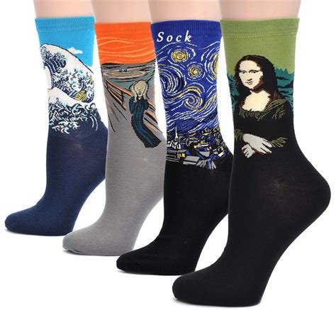 B Two Korean Iconic Socks Famous Paintings Art Gallery Men Women Middle