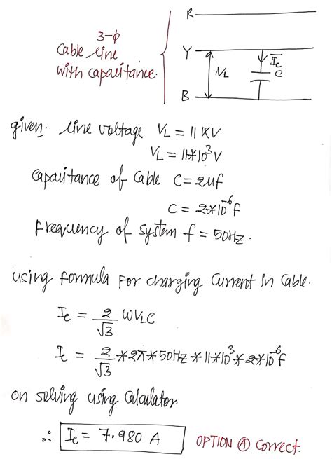 Solved The Capacitance Between Any Conductors Of A Three Phase