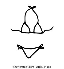 Women Bikini Swimsuit Doodle Style Vector Stock Vector Royalty Free Shutterstock