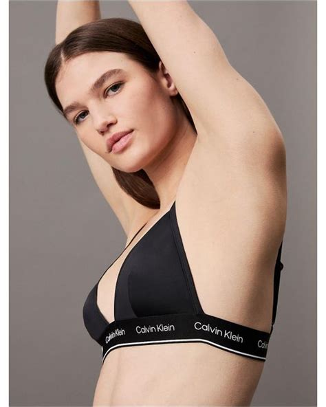 Calvin Klein Legacy Triangle Bikini Top In Brown Lyst