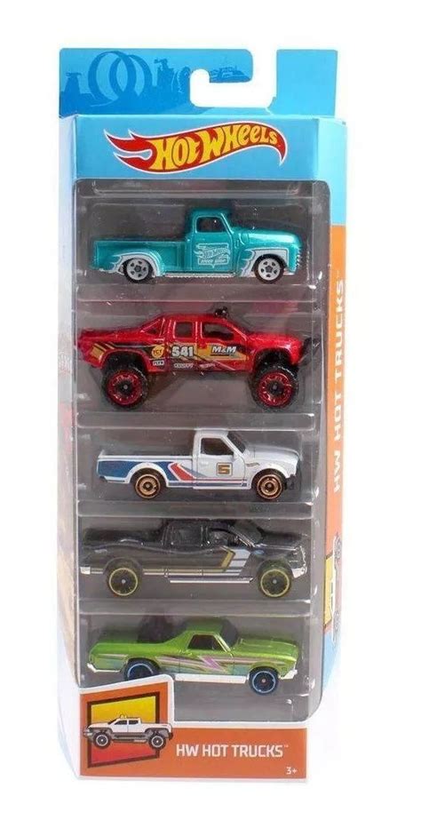 Carrinho Hot Wheels Set 5 Carros Hw Hot Trucks Mattel Toyshow