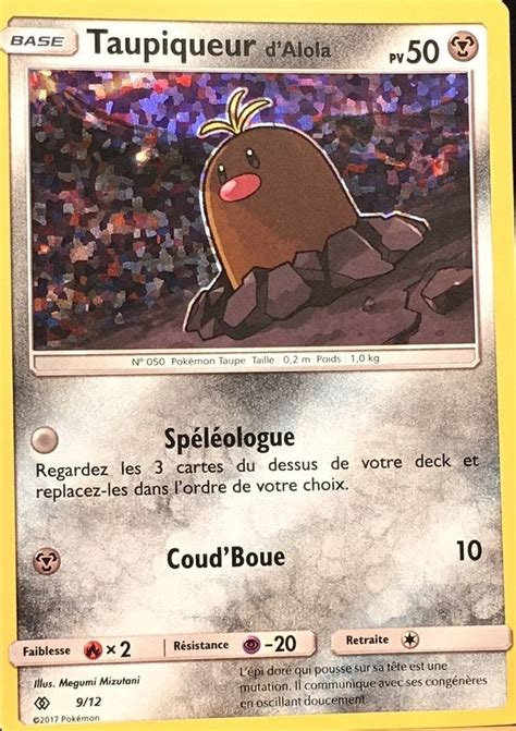 Taupiqueur D Alola Holographique Carte Pok Mon Promo