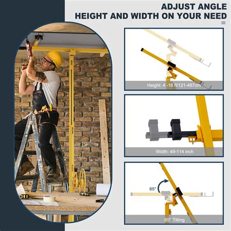 Snapklik.com : 16 Ft Drywall Lift,Drywall Rolling Lifter Panel,150LBS