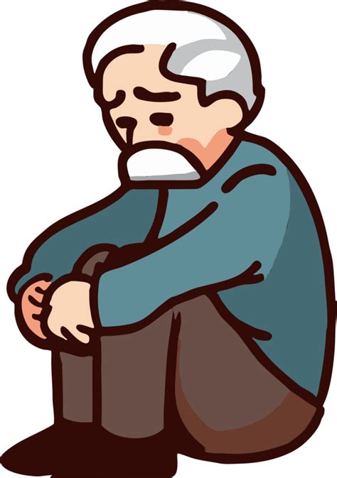 Old Person Is Lonely Png Graphic Clipart Design Png