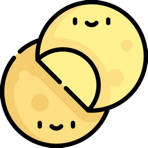 Icono De Tortilla Kawaii Lineal Color