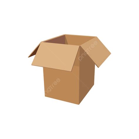 Cardboard Box Clipart Vector Cardboard Box Isolated Mockup Storage