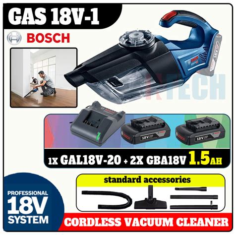 BOSCH GAS18V 1 18V CORDLESS VACUUM CLEANER C W GAL18V 20 QUICK CHARGER