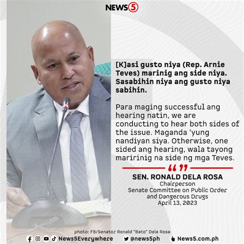 News5 On Twitter Kinumpirma Ni Sen Bato Dela Rosa Na Dadalo Sa