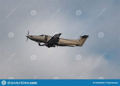 Pilatus Pc Ng Airplane In Zurich In Switzerland Editorial Image