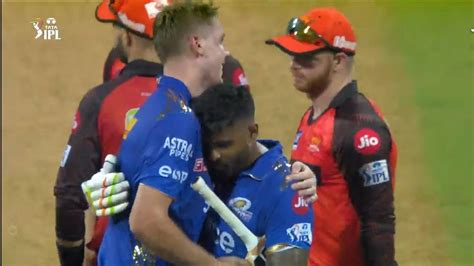 Surya Kumar Yadav Emotional Huge Hug Cameron Green After Mi Win Match