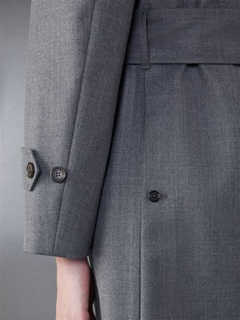 Wool Double Breasted Trench Coat Thom Browne