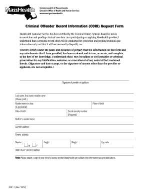 Masshealth Cori Request Form Fill And Sign Printable Template Online