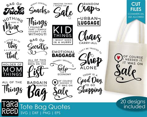 Tote Bag Quotes Svg And Cut Files For Crafters Etsy Bag Quotes