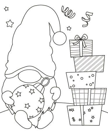 Free Christmas Gnome Coloring Pages Simpleschoolhouse Christmas