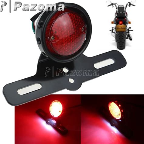 Motorcycle LED Tail Stop Brake Light License Plate For Harley Bobber