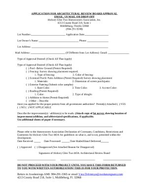 Application For Architectural Review Committee Approval Doc Template