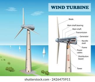 Wind Turbine Wind Power Plants Structure Stock Vector (Royalty Free ...