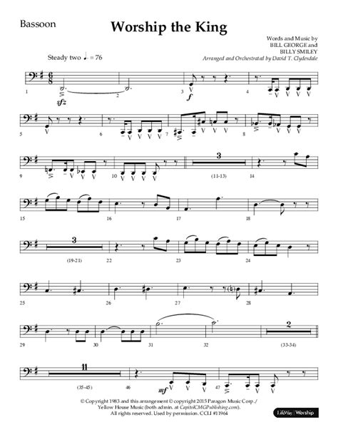 Worship The King Choral Anthem SATB Bassoon Sheet Music PDF Lifeway