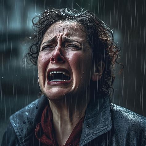 Sad Woman Crying Premium Ai Generated Image