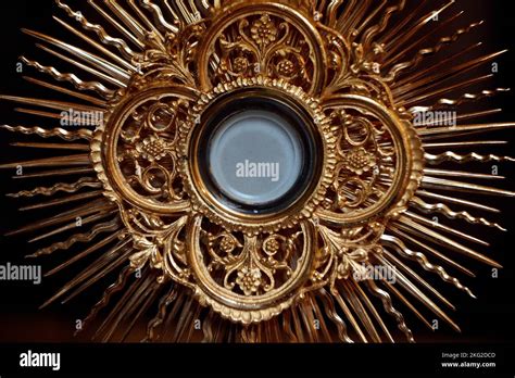 The Blessed Sacrament In A Monstrance Eucharist Adoration France