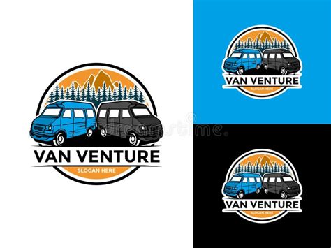 Van Logo Design, Camper Van Logo, Emblems and Badges. Recreational ...